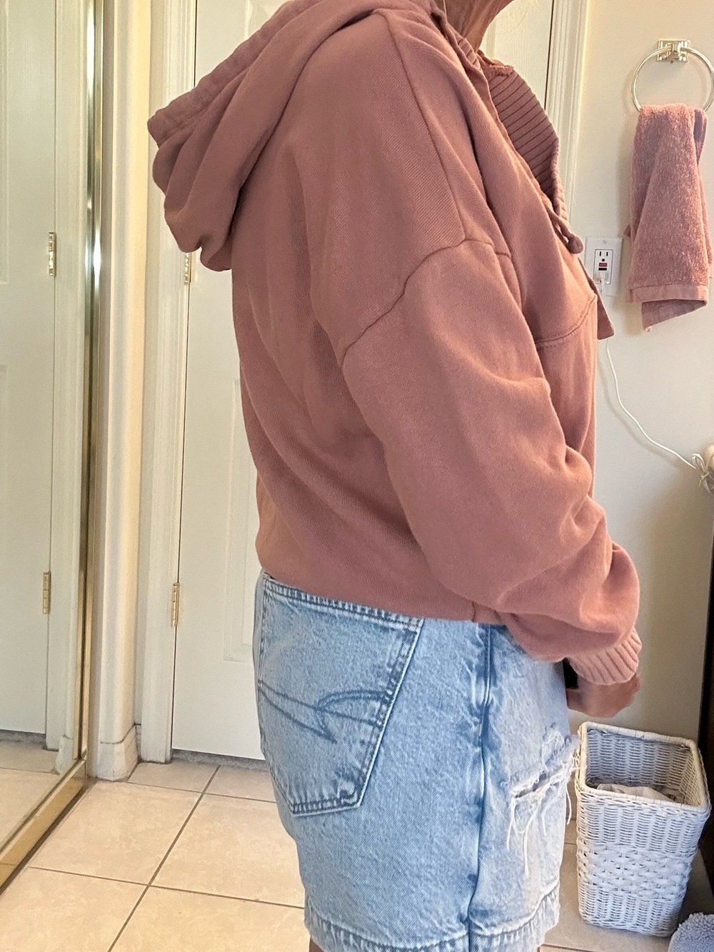 Aerie Offline Dusty Mauve Hooded Pullover Sweatshirt XS EXC. - Picture 5 of 10